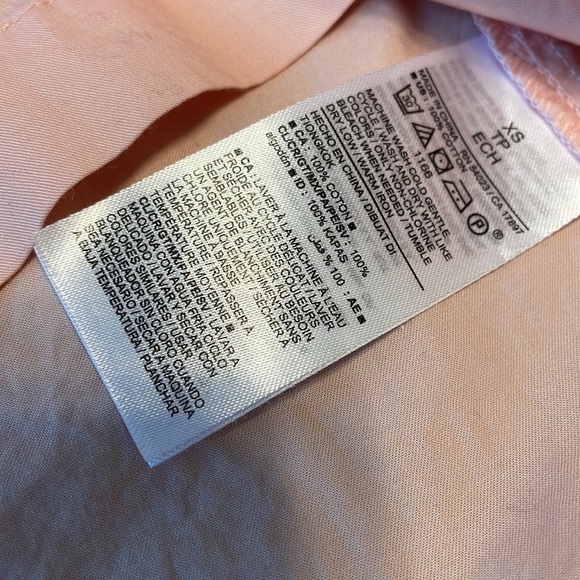 New XS Pink Bamboo Bubble Sleeve Open Ruffle Neck Top Blouse Old Navy Romantic - Picture 4 of 4